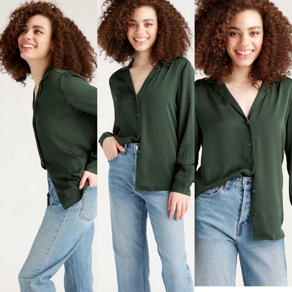 Quince Forest Green Button-Down Shirt